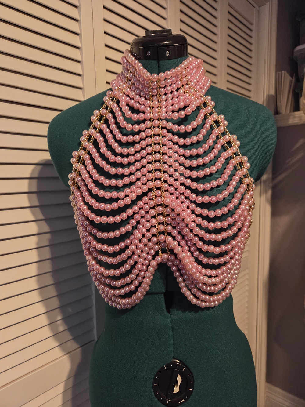 Pink Pearl Statement Body Chain